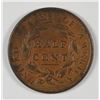 Image 2 : 1828 HALF CENT XF-AU NICE, SOME RED LUSTRE