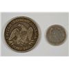Image 2 : 1886 SEATED DIME FINE, 1858-O SEATED HALF DOLLAR XF