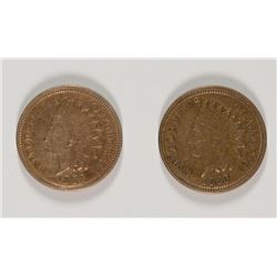 (2) INDIAN HEAD CENTS: 1862 VF+, 1863 XF