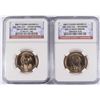 Image 1 : (2) 2007 JOHN ADAMS (MINT ERROR) DOLLAR NGC MS-65