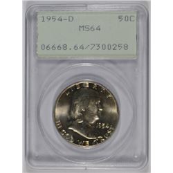 1954-D FRANKLIN HALF DOLLAR PCGS MS-64 (OGH)