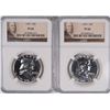 Image 1 : ( 2 ) 1957 FRANKLIN HALF DOLLARS, NGC PROOF-66
