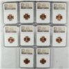 Image 1 : LOT OF ( 10 ) 1958-D LINCOLN CENTS, NGC  MS-66 RED