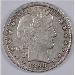 1898 BARBER QUARTER, XF