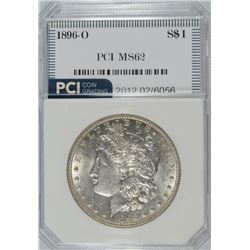 1896-O MORGAN SILVER DOLLAR, PCI MS-62