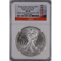 2012-(S) AMERICAN SILVER EAGLE, NGC MS-70 FIRST RELEASES