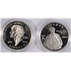 Image 1 : U.S.Pf COMMEM. SILVER DOLLARS COIN S AND CAPS ONLY: 1993 JEFFERSON & 2004 EDISON