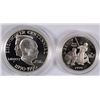 Image 1 : 1990 EISENHOWER Pf SILVER DOLLAR & 1995 Pf BASEBALL HALF DOLLAR, COINS/CAPS ONLY