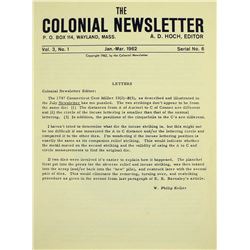 Rare Original Issue of the Colonial Newsletter No. 6