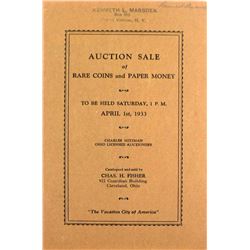 1933 Fisher Sale with Original Invoice