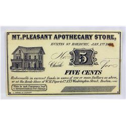 Scarce W. Elliot Woodward 5-cent Scrip