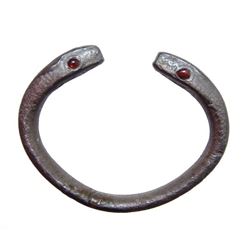 A Near Eastern heavy silver snake bracelet