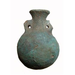 An Egyptian blue-green faience flask, Late Period