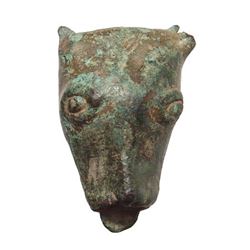 A bronze Gallic bull's head