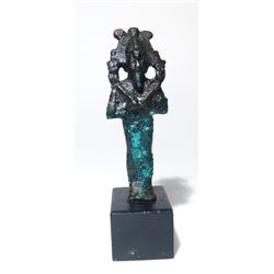 Egyptian bronze standing figure of Osiris