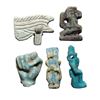 Image 1 : A lot of 5 Egyptian faience amulets