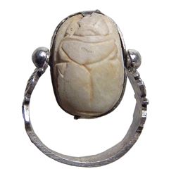 Egyptian scarab set in a nice wearable silver ring