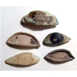 5 Egyptian stone eye inlays for statuary