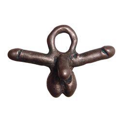 A Roman silver tri-penis amulet