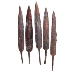 5 Persian bronze long arrow heads