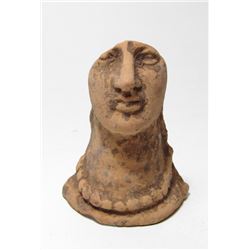 Attractive Greek terracotta face of a woman