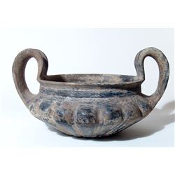 Etruscan/Villanovan two-handled Impasto vessel