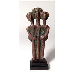 Phoenician-Canaanite three-headed bronze idol