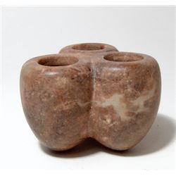 Near Eastern stone triple compartment cosmetic vessel