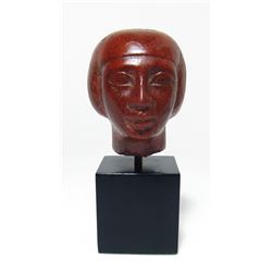 An Egyptian Red jasper head of a man