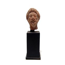An Egyptian terracotta head of a priest