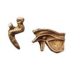 A pair of Egyptian gold amulets, Late Period