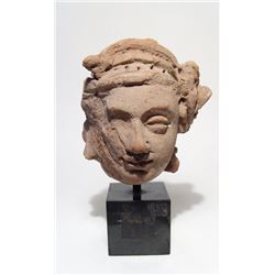 Central Asian terracotta male head, c. 5th - 7th Century AD