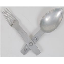 NAZI FIELD EATING RIG-SWIVEL FORK & SPOON-MARKED "G&CL4