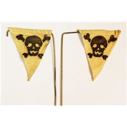 Replica ?  Nazi SS Yellow Skull & Bones Car Flags