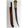 Image 1 : OLD BONE HANDLE HUNTING KNIFE-FINLAND-LEATHER SHEATH