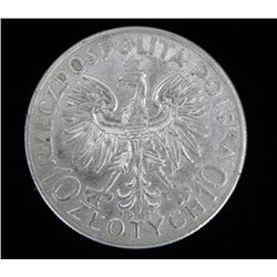 Gem Unc Poland 10 Zlotych - 1932 Silver Maiden Coin