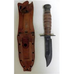 CAMILLUS FIGHTING KNIFE & SHEATH-VIET NAM ERA-