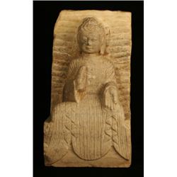 Carved Marble Sitting Buddha,