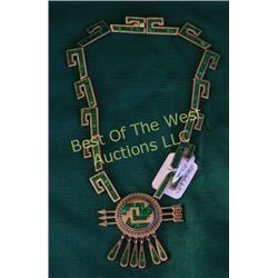Sterling and Malachite Necklace,
