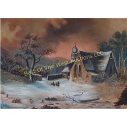 Old Russian Painting, Oil on Canvas,