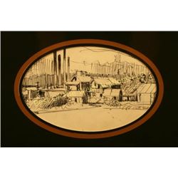 Walter Hook (1919-1989), Pen and Ink,