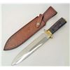 Image 1 : VALLEY FORGE FIXED BLADE KNIFE W/ SHEATH & BEAVER TAIL HANDLE