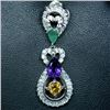 Image 1 : STERLING SILVER EMERALD, AMETHYST, CITRINE & TOPAZ PENDANT