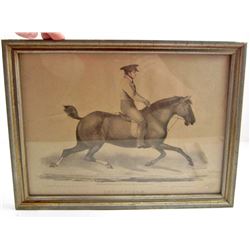ORIGINAL 1852 STONE LITHOGRAPH THE HORSE  INVINCIBLE 