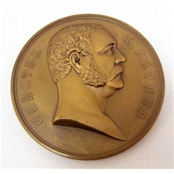 US PRESIDENT CHESTER A ARTHUR 1881 BRONZE TABLE MEDALLION