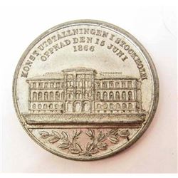 RARE 1866 SWEDISH EXPOSITION SOUVENIR TOKEN / COIN