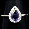 Image 1 : WHITE GOLD OVER STERLING SILVER PURPLE IOLITE RING