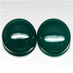 PAIR OF 13.95 CT NATURAL GREEN BOTSWANA AGATES