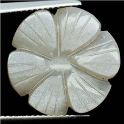 9.08 CT NATURAL GRAY INDIA CARVED MOONSTONE FLOWER