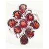 Image 1 : STERLING SILVER GARNET RING - SIZE 7